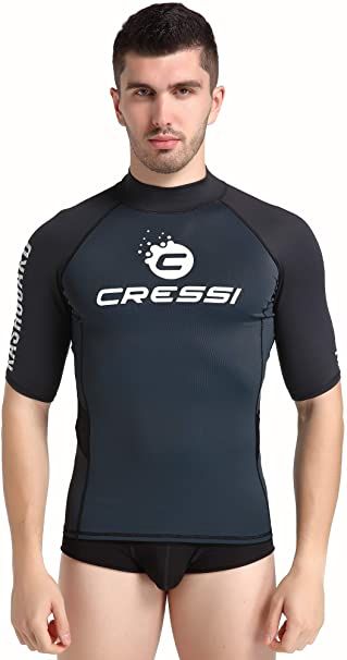 Cressi Hydro rashguard UV majica s kratkimi rokavi za moške M črna