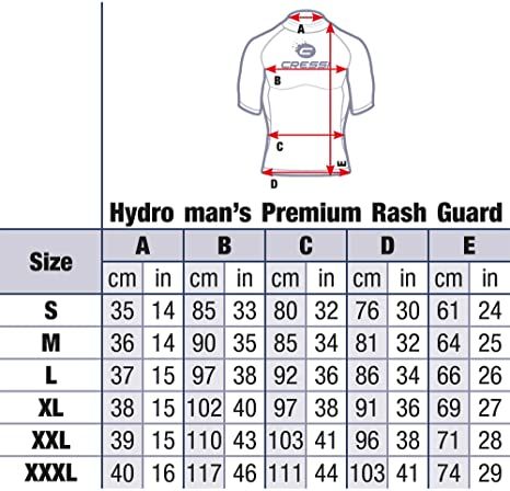 Cressi Hydro rashguard UV majica s kratkimi rokavi za moške M črna