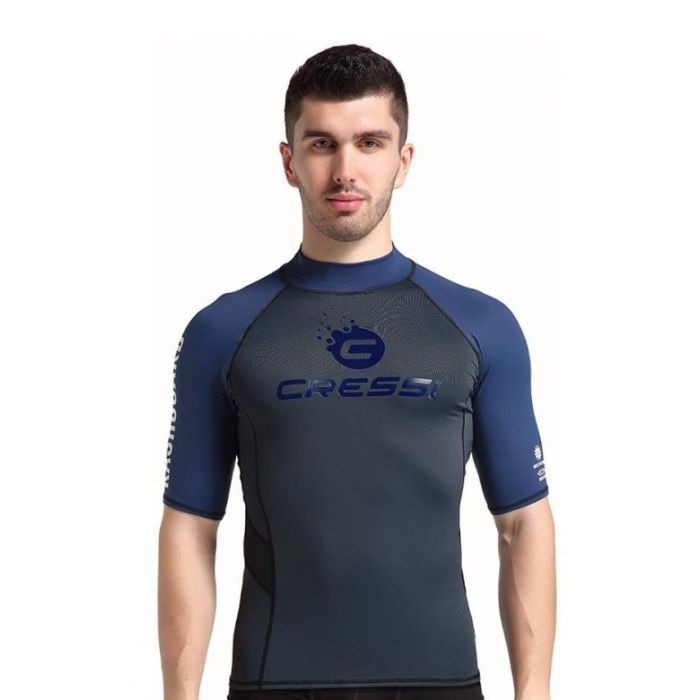 Cressi Hydro rashguard UV majica s kratkimi rokavi za moške M modra