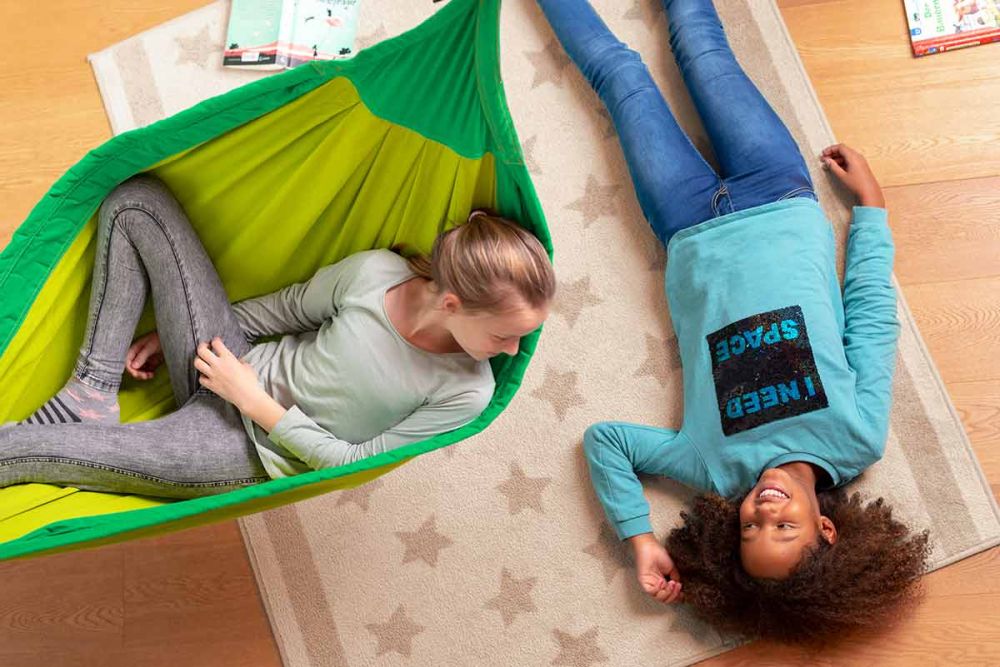 La Siesta otroška viseča mreža Moki Basic froggy