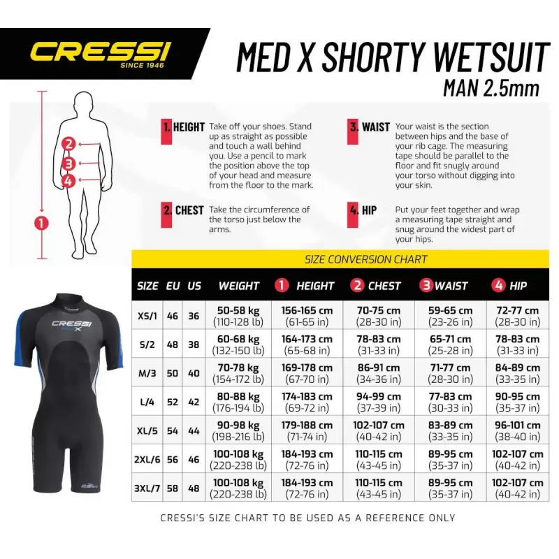 Cressi Med X Man 2.5mm kratka neoprenska obleka XL