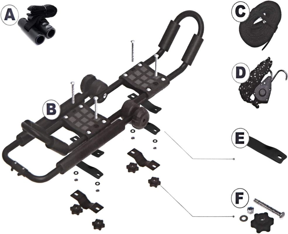 Angle kajak avto nosilec za 2 kajaka