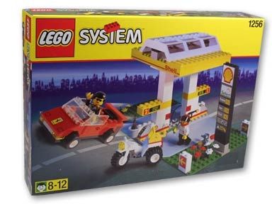 lego system shell petrol pump 1256