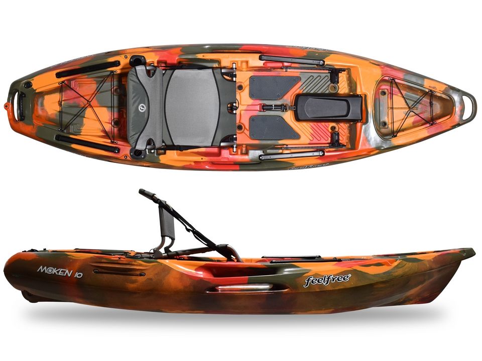 Kajak za ribolov Feelfree Moken 10 PDL Fire Camo