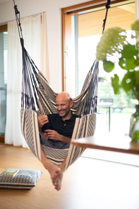 La Siesta viseči stol Cumbia bio bombaž zebra