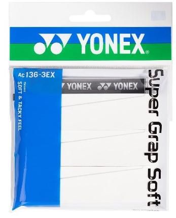 teniski grip yonex ac136 3 bela 3 kos