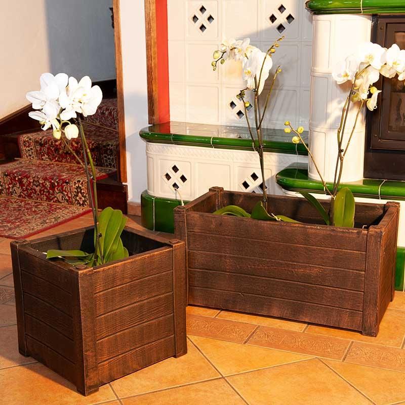 Cvetlično korito Teak L bakrena imitacija