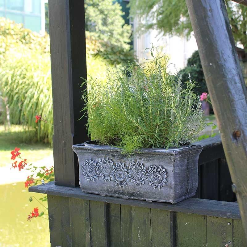 Pravokotna balkonska korita Planika S Terakota