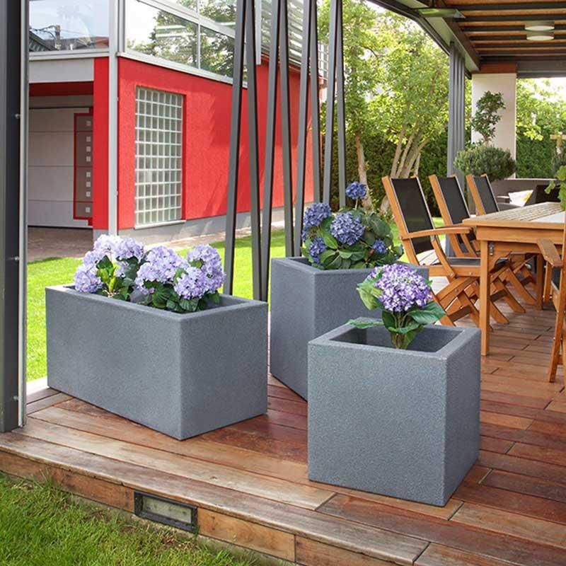 Pravokotno cvetlično korito Tango L siva