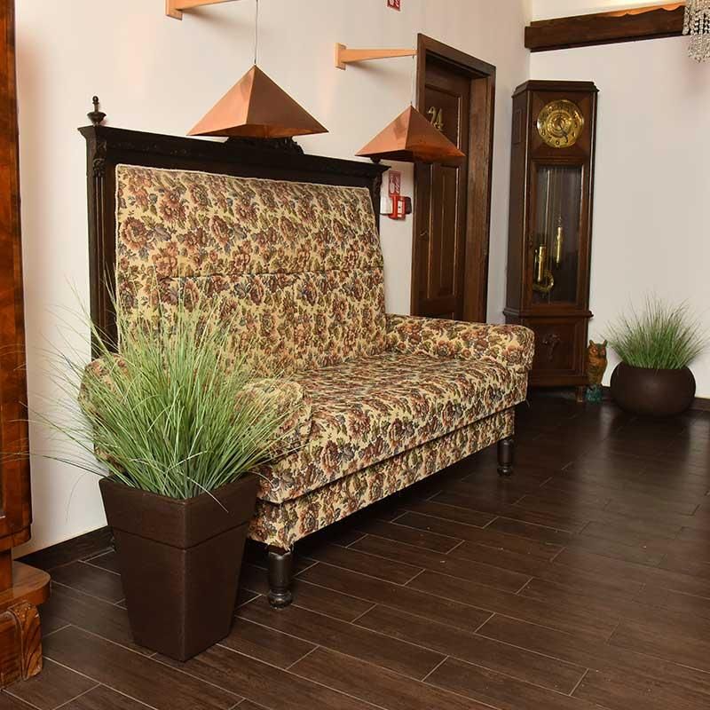 Zunanja korita za rože Quadro - bakrena imitacija lesa L