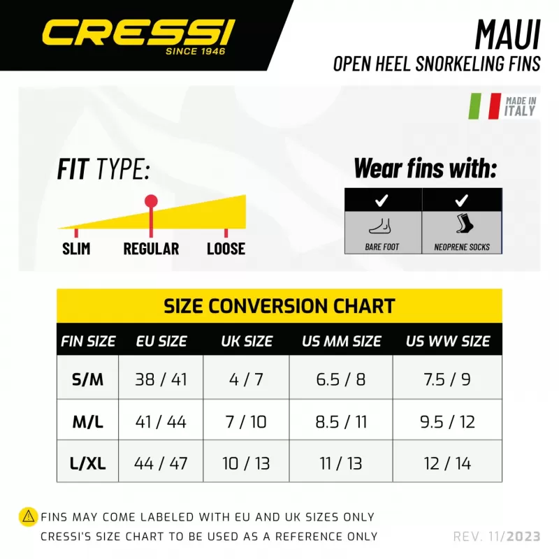 CRESSI plavutke za snorklanje Maui S/M - EU 38/41 modra