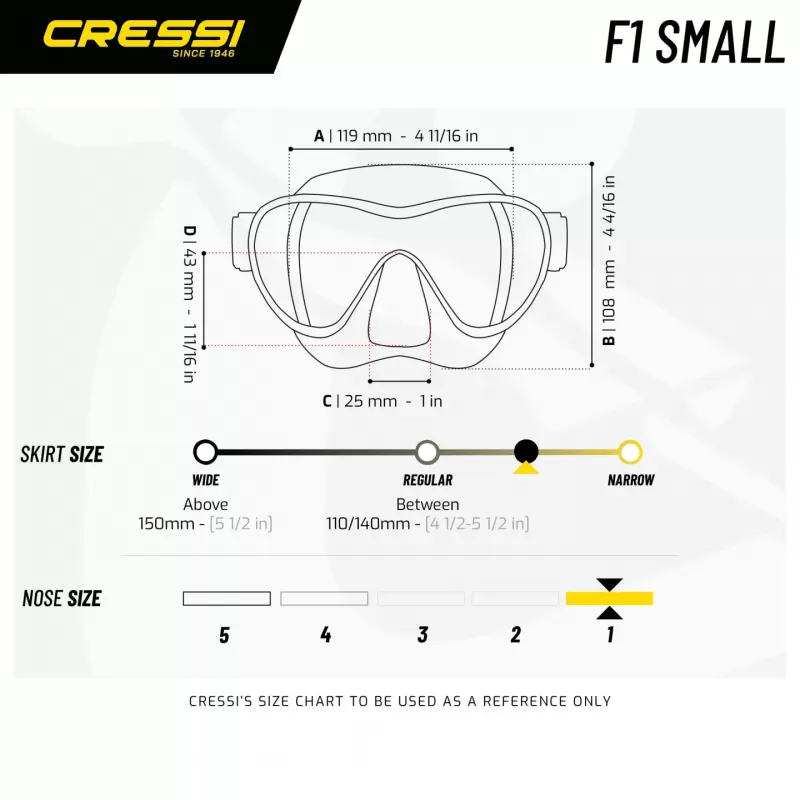 Cressi otroška potapljaška maska F1 aqua modra