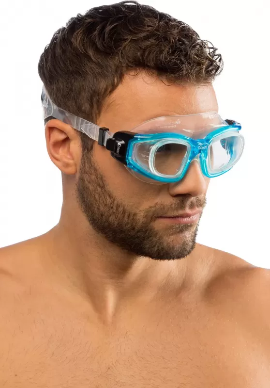 Cressi plavalna očala Galileo steklene leče aqua modra