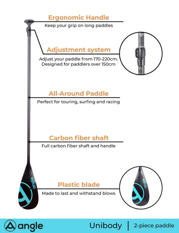 Angle SUP veslo karbonsko UNIBODY 7 2-delno