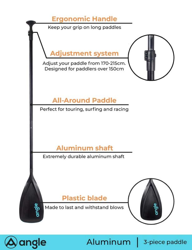 Angle veslo za sup STANDARD alu 3-delno 175-215cm