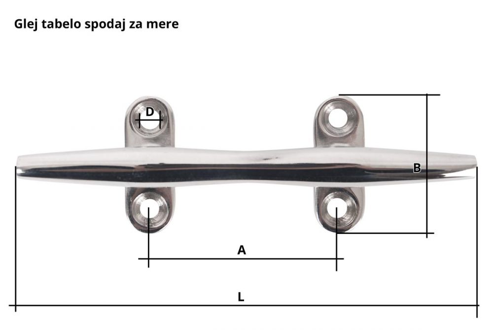 Bitva za privezovanje iz nerjavečega jekla 250x69x45mm