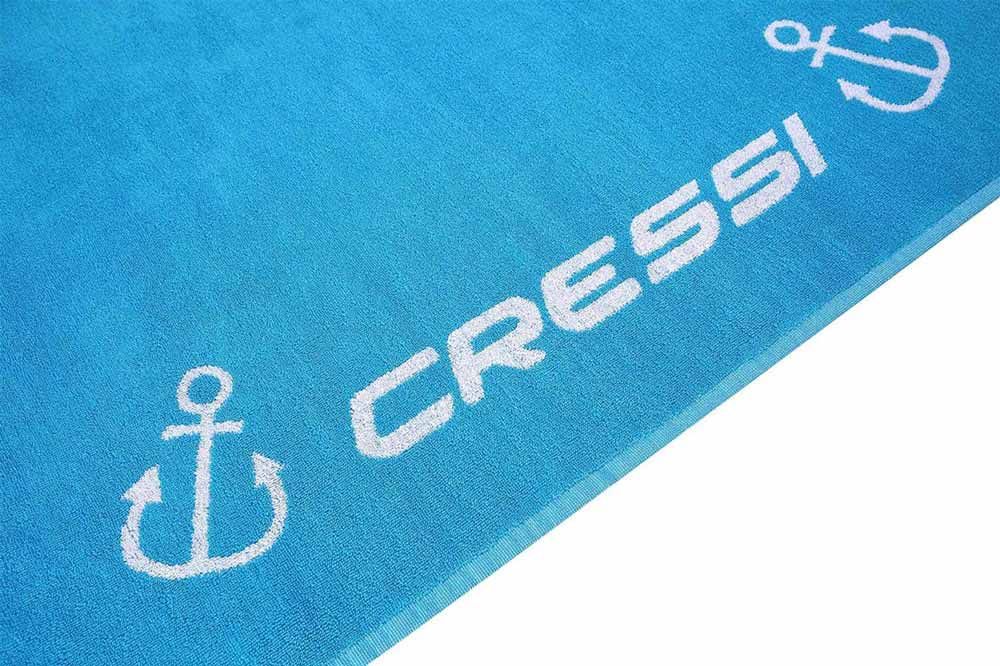Cressi bombažna brisača za na plažo 180 x 90 cm svetlo modra