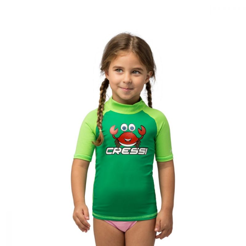 Cressi UV majica Crabby s kratkimi rokavi za otroke 2-3 kivi
