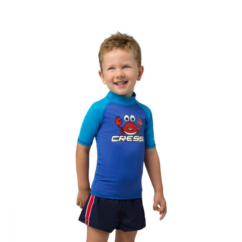 Cressi UV majica Crabby s kratkimi rokavi za otroke 2-3 modra