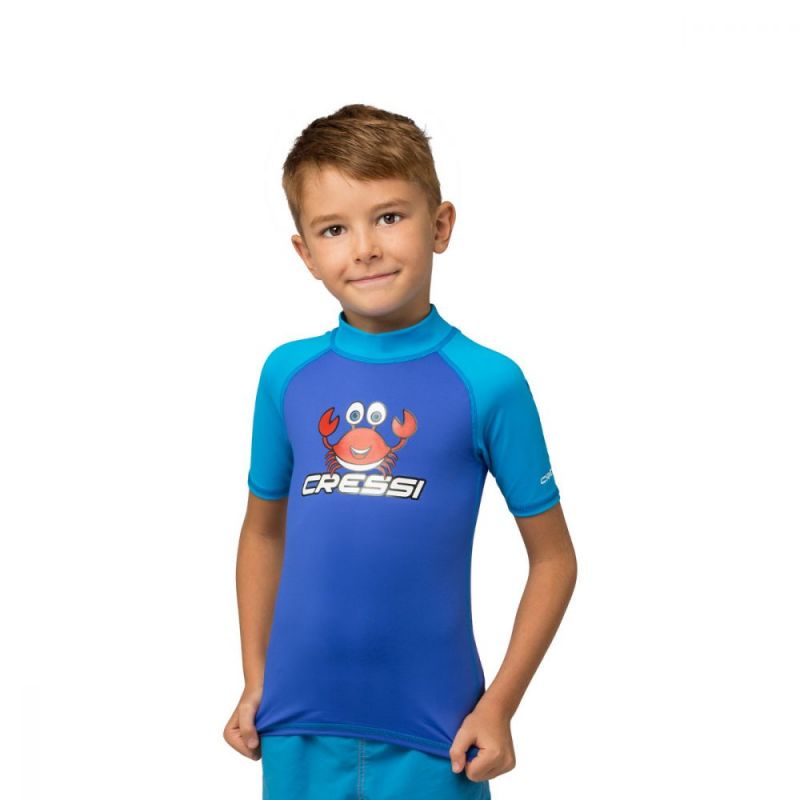 Cressi UV majica Crabby s kratkimi rokavi za otroke 2-3 modra