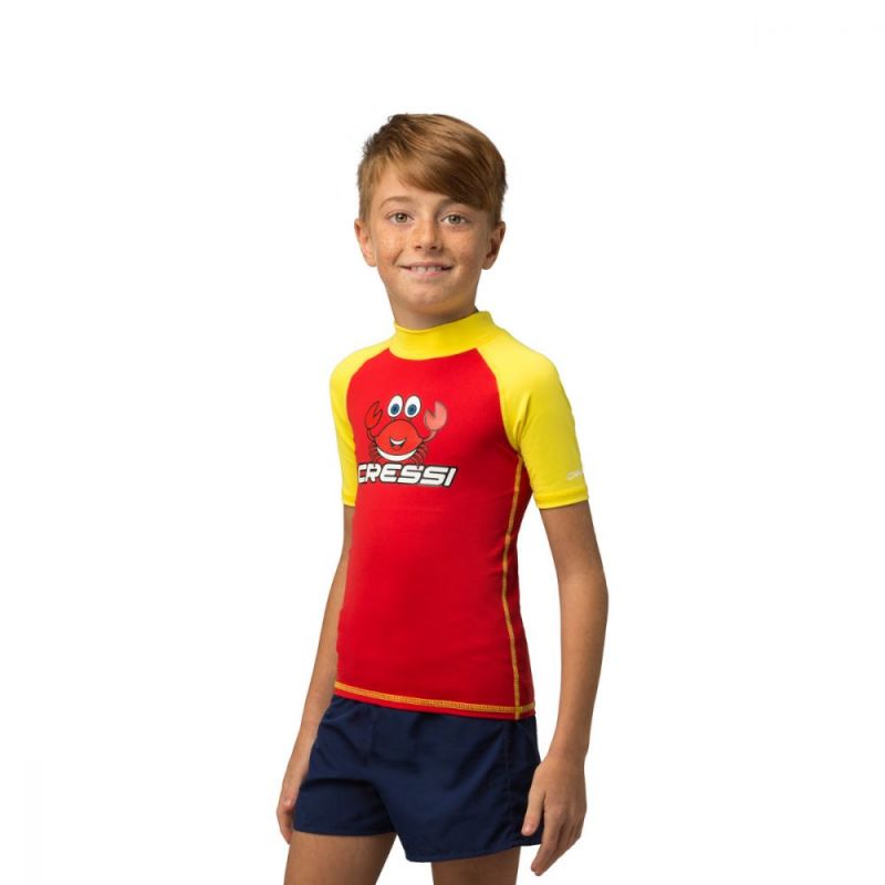 Cressi UV majica Crabby s kratkimi rokavi za otroke 2-3 rdeča