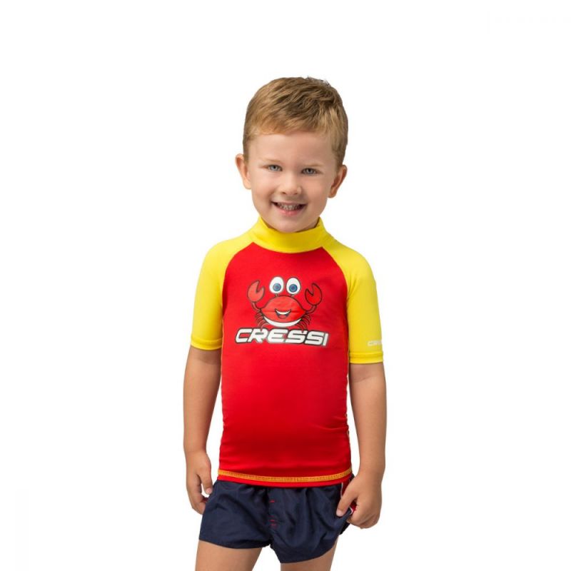 Cressi UV majica Crabby s kratkimi rokavi za otroke 5-6 rdeča