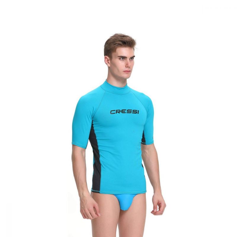 Cressi UV majica s kratkimi rokavi za moške aqua/črna XL