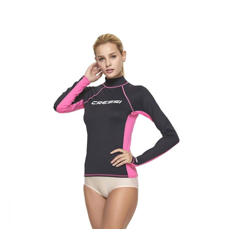 Cressi UV majica z dolgimi rokavi za ženske črna/roza L