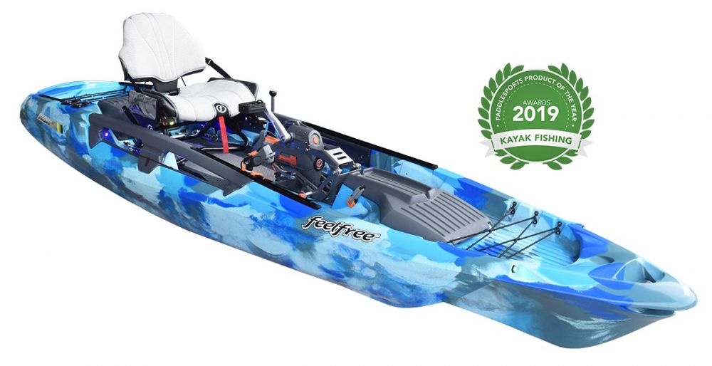 Kajak za ribolov Feelfree Dorado Motodrive blue camo