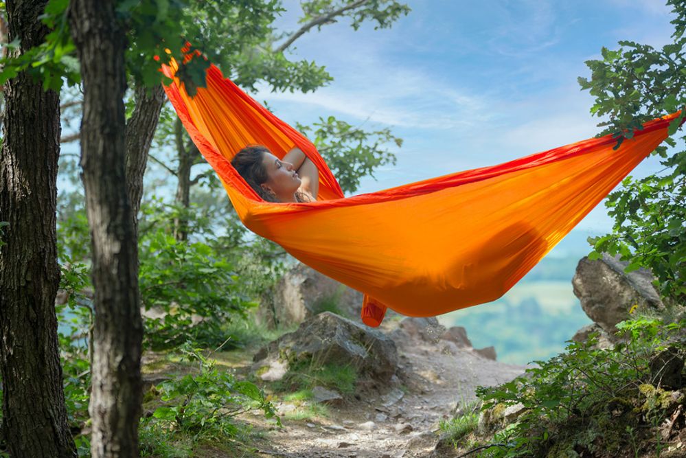La Siesta potovalna viseča mreža  Colibri oranžna