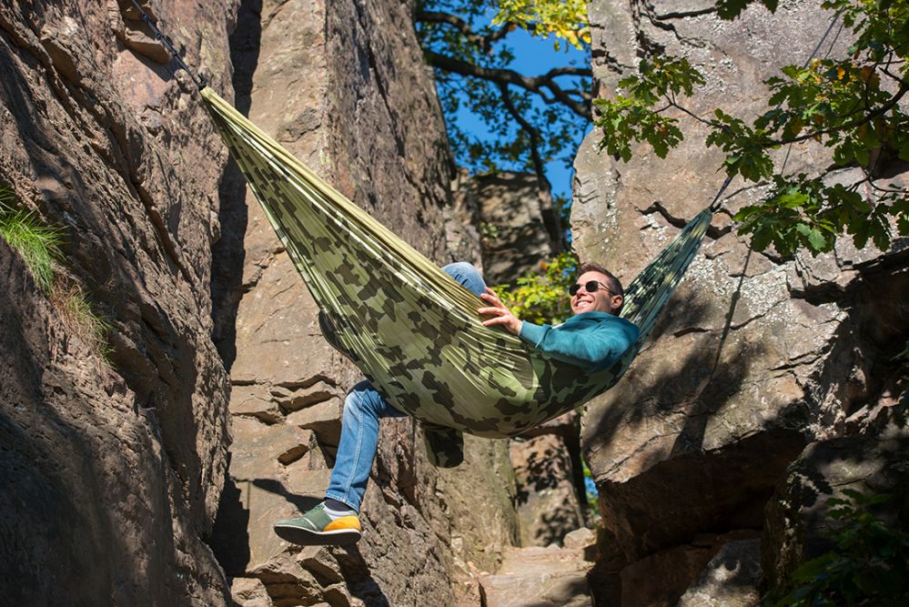 La Siesta potovalna viseča mreža za dva Colibri camo forest