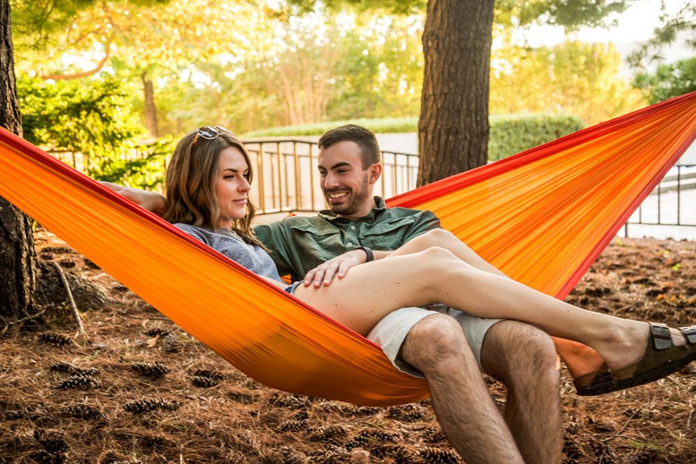 La Siesta potovalna viseča mreža za dva Colibri oranžna