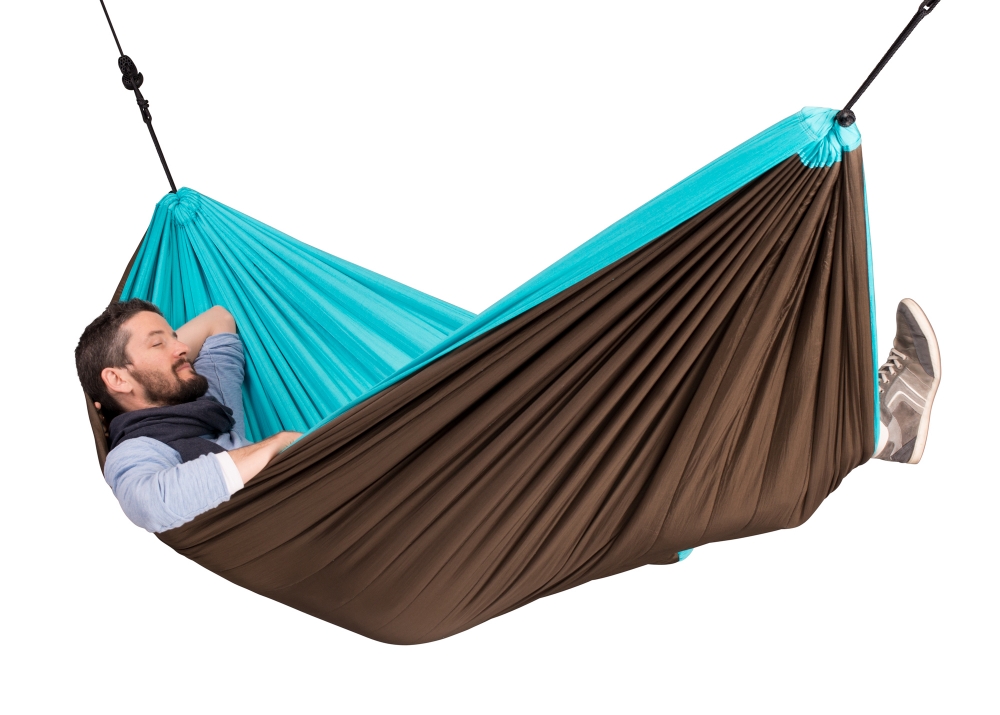 La Siesta prešita potovalna viseča mreža Colibri Turkizna