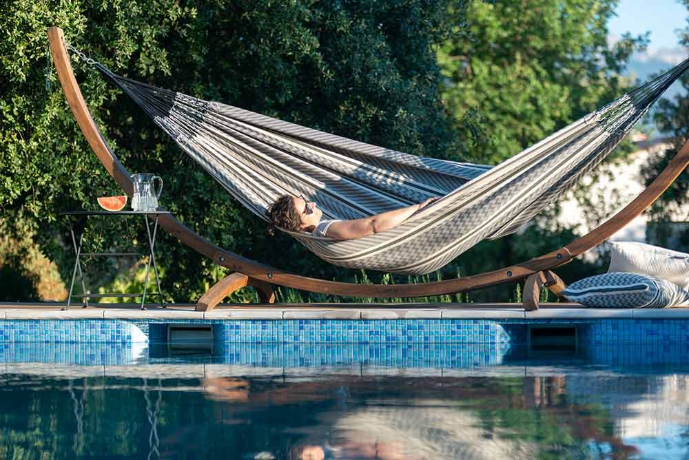 La Siesta viseča mreža bio Flora Double zebra