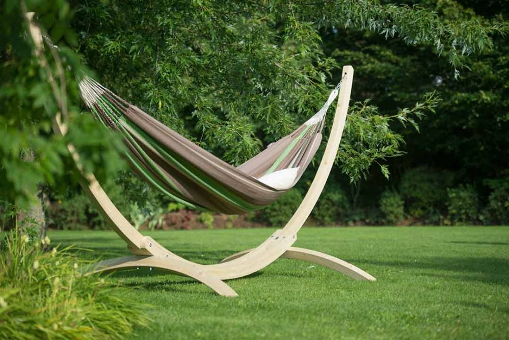 La Siesta viseča mreža bio bombaž Flora Kingsize čokolada