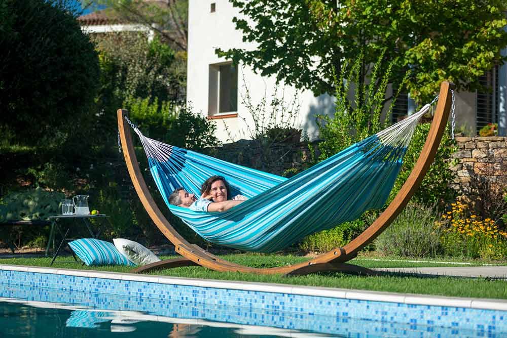 La Siesta viseča mreža bio bombaž Modesta Double azure