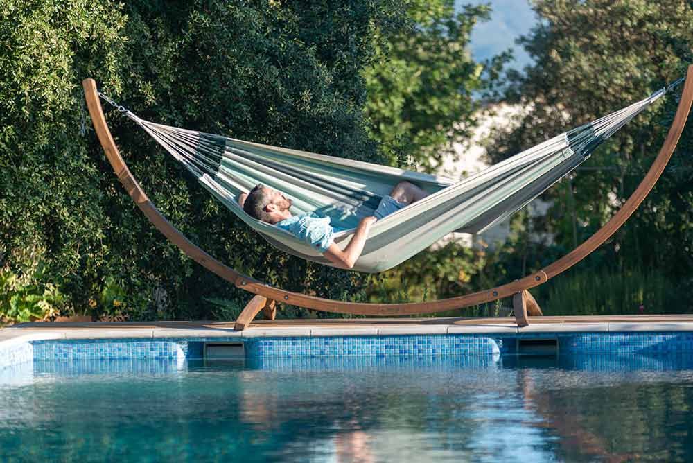 La Siesta viseča mreža bio bombaž Modesta Double olivna
