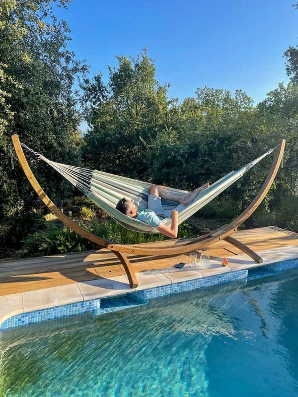 La Siesta viseča mreža bio bombaž Modesta Double olivna