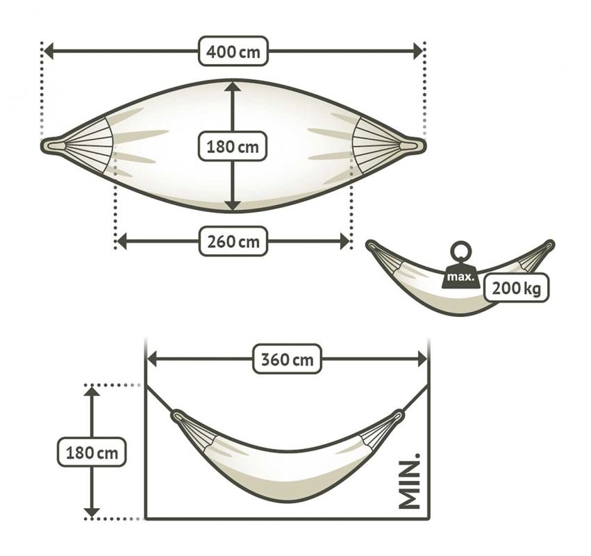 La Siesta viseča mreža bio bombaž Modesta Kingsize agave