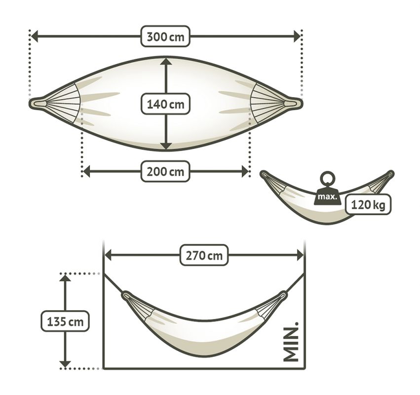La Siesta viseča mreža bio bombaž Modesta Single lagoon