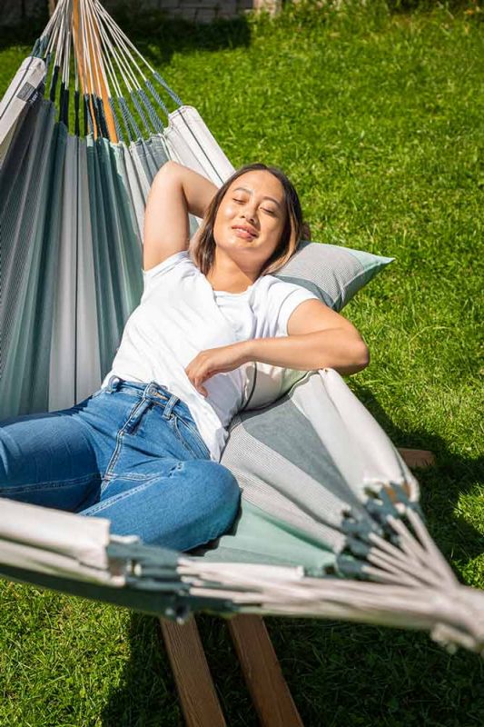 La Siesta viseča mreža bio bombaž Modesta Single olivna