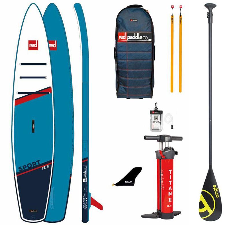 red paddle co sup deska 126 sport z angle sport veslom