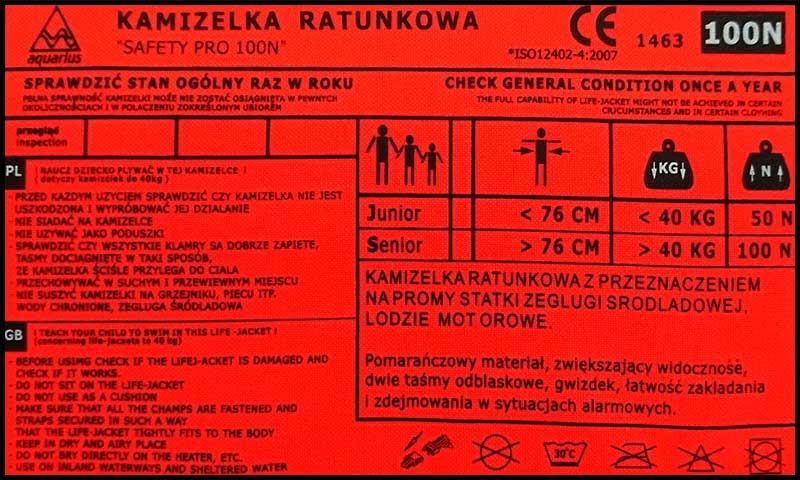 Rešilni jopič Aquarius Safety PRO senior
