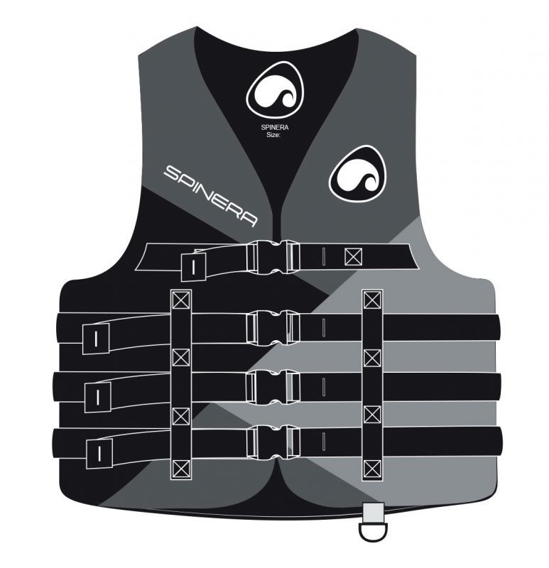 Rešilni jopič Jet Ski Deluxe Nylon 50N siv XL