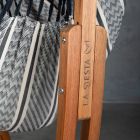 La Siesta viseči stol Udine s stojalom Eucalyptus Bio bombaž zebra
