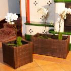 Cvetlično korito Teak - Beljena imitacija lesa - L