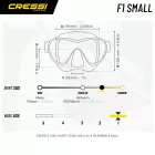 Cressi otroška potapljaška maska F1 aqua modra