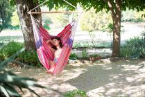 La Siesta viseči stol Habana Comfort flamingo