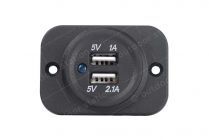 USB vgradna vtičnica 12V in okvir - 1A - 2.1A
