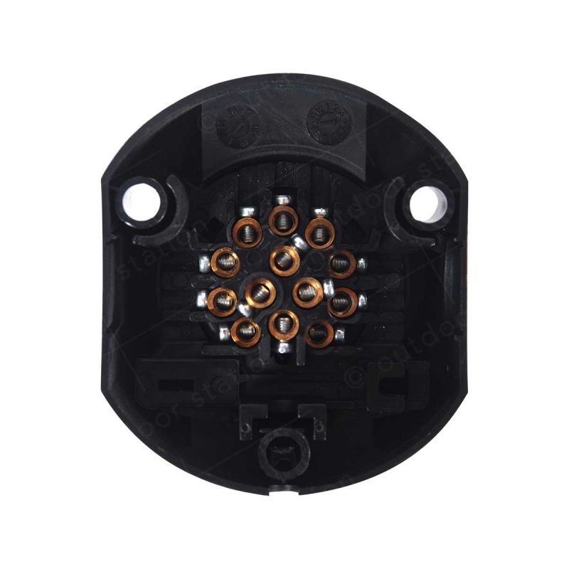 Trem plastična 13 polna vtičnica 12V črna